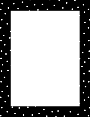 White on Black Random Mini Polka Dot Border