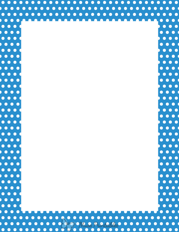 White on Blue Mini Polka Dot Border