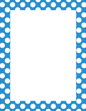 White on Blue Polka Dot Border