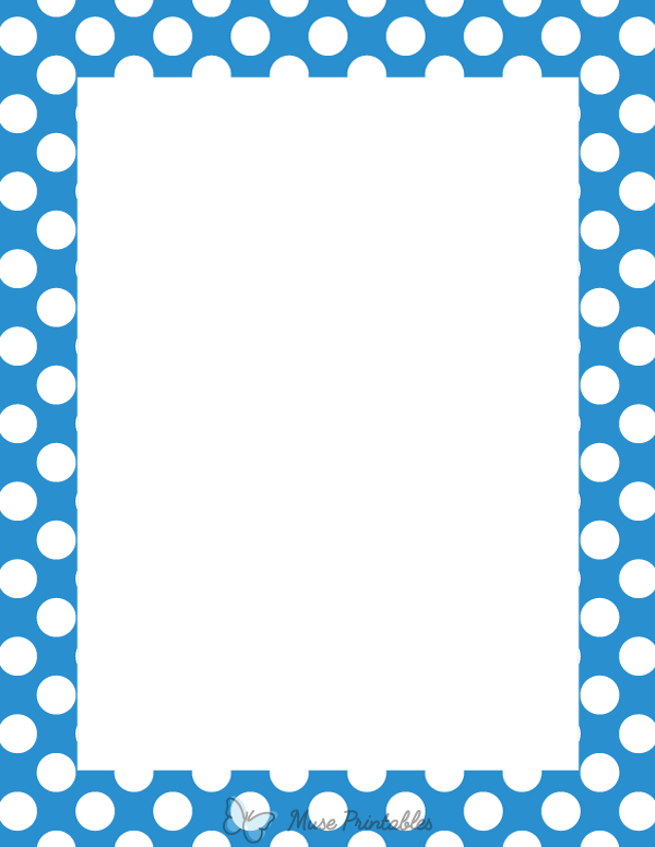 White on Blue Polka Dot Border