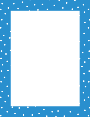 White on Blue Random Mini Polka Dot Border