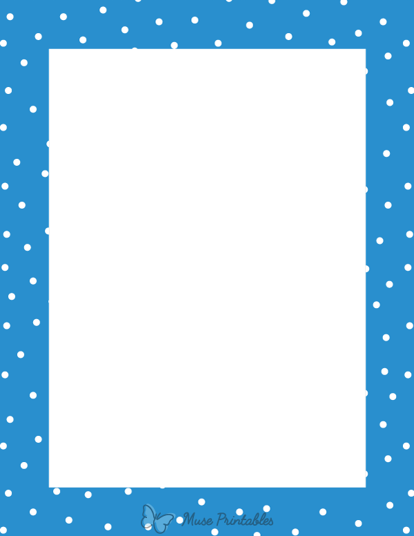 White on Blue Random Mini Polka Dot Border