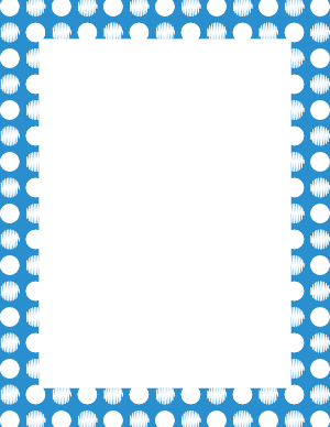 White on Blue Scribble Polka Dot Border