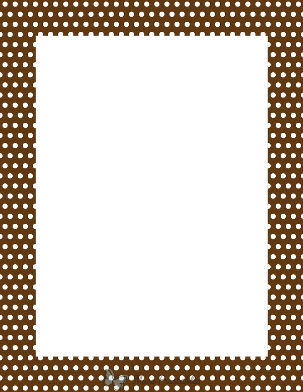 White on Brown Mini Polka Dot Border
