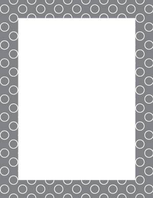 White on Gray Circle Polka Dot Border