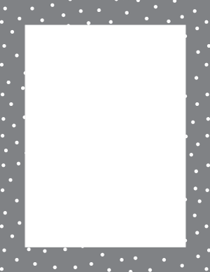 White on Gray Random Mini Polka Dot Border