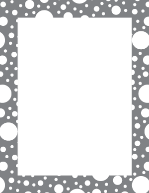 White on Gray Random Polka Dot Border