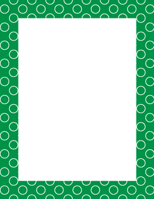 White on Green Circle Polka Dot Border