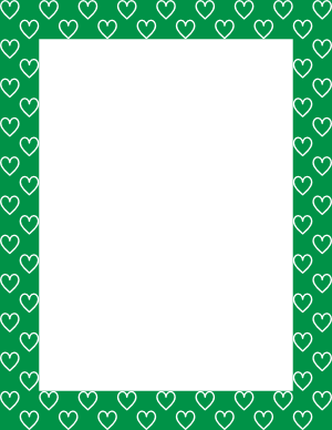White On Green Heart Outline Border