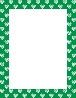 White On Green Heart Scribble Border