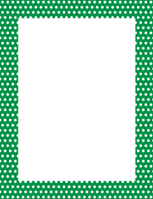 White on Green Mini Polka Dot Border