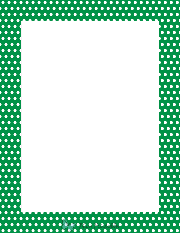 White on Green Mini Polka Dot Border