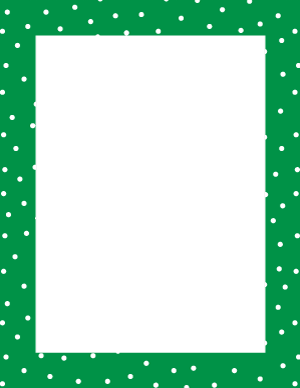 White on Green Random Mini Polka Dot Border