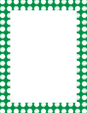 White on Green Scribble Polka Dot Border
