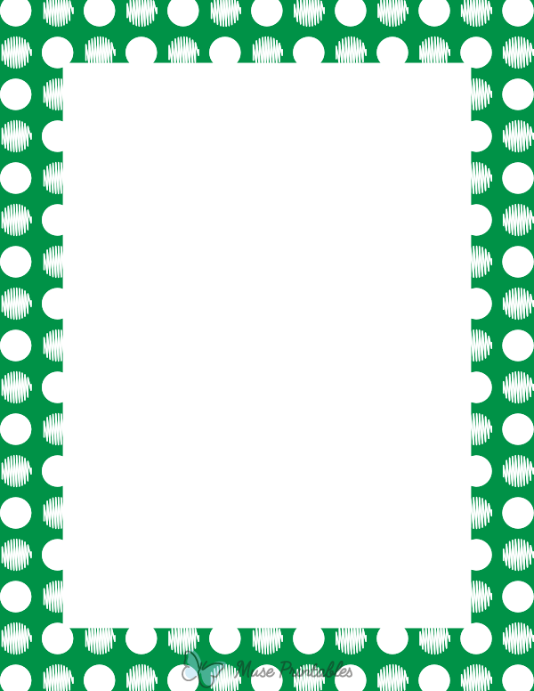 White on Green Scribble Polka Dot Border