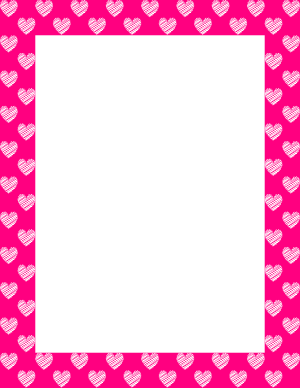 White On Hot Pink Heart Scribble Border