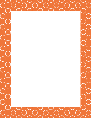 White on Orange Circle Polka Dot Border