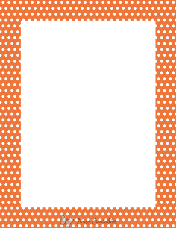 White on Orange Mini Polka Dot Border