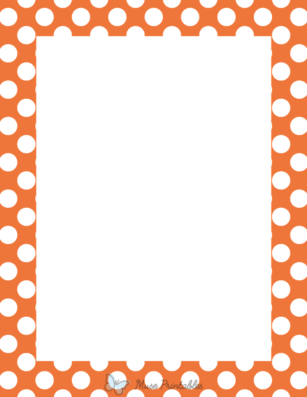 White on Orange Polka Dot Border