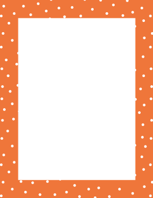 White on Orange Random Mini Polka Dot Border