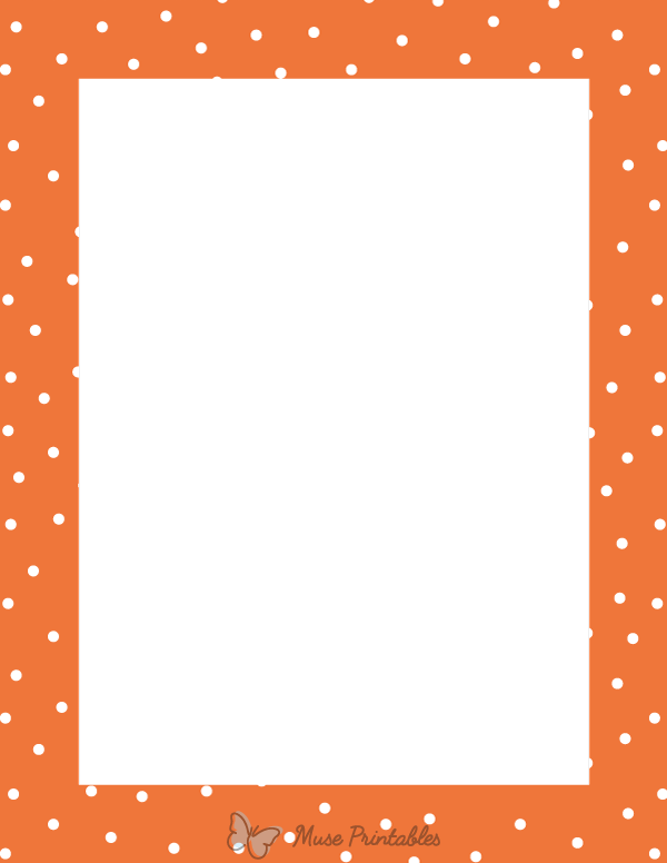 White on Orange Random Mini Polka Dot Border