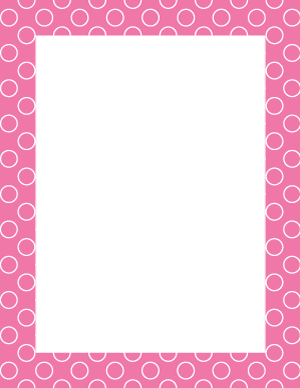 White on Pink Circle Polka Dot Border