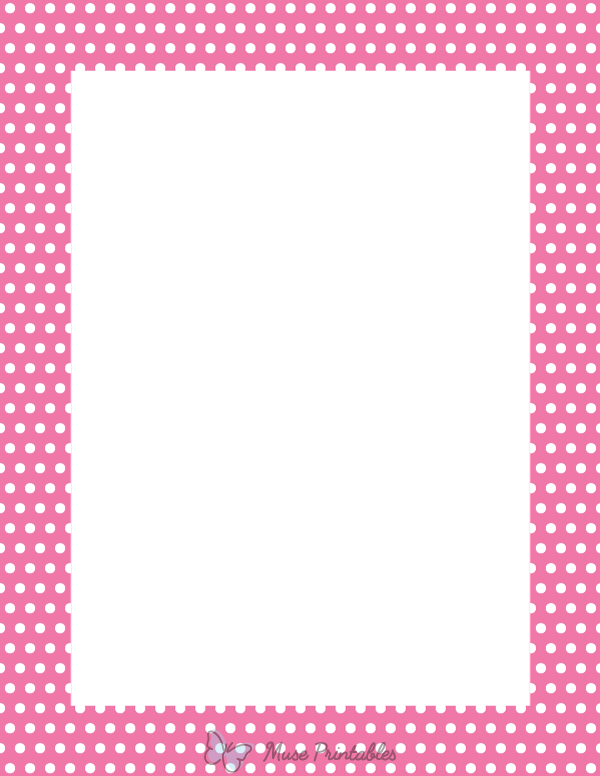 White on Pink Mini Polka Dot Border