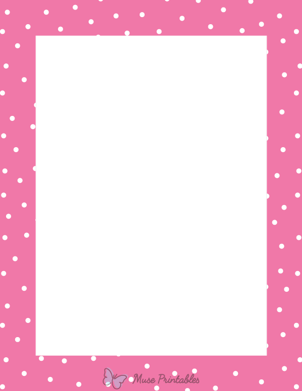 White on Pink Random Mini Polka Dot Border