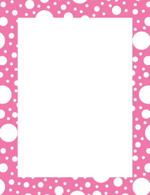 White on Pink Random Polka Dot Border