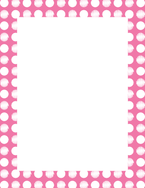 White on Pink Scribble Polka Dot Border