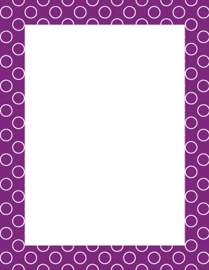 White on Purple Circle Polka Dot Border