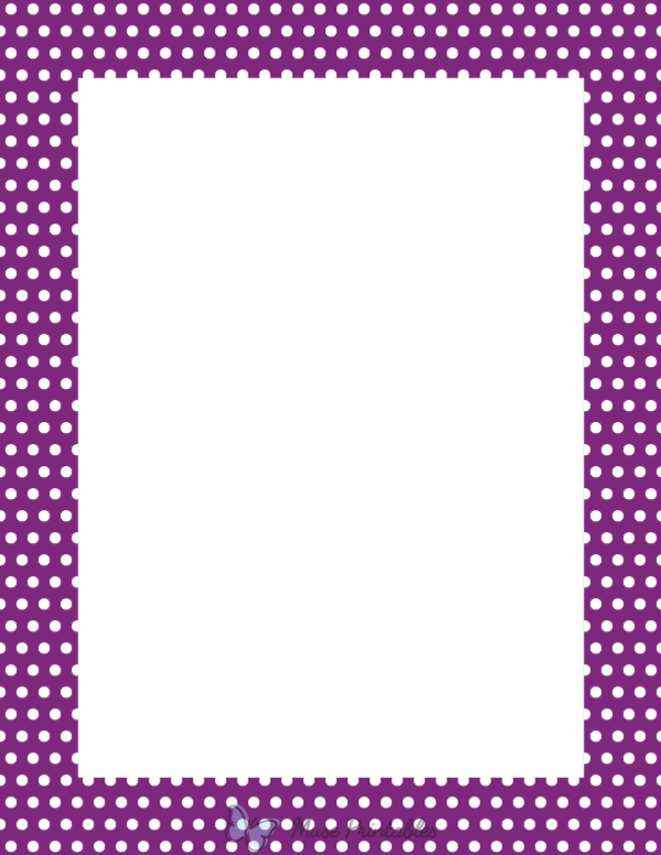 White on Purple Mini Polka Dot Border