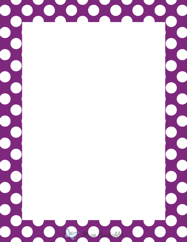 White on Purple Polka Dot Border