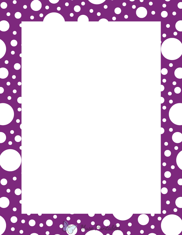 White on Purple Random Polka Dot Border