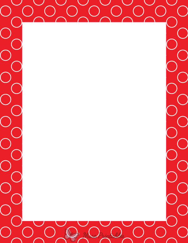 White on Red Circle Polka Dot Border