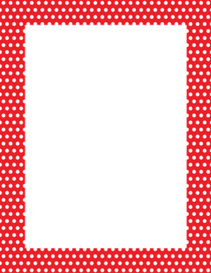 White on Red Mini Polka Dot Border