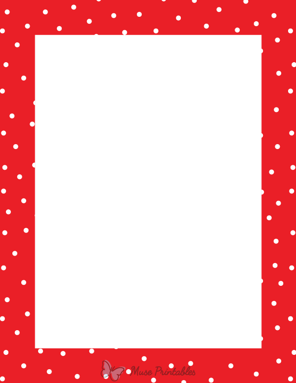 White on Red Random Mini Polka Dot Border