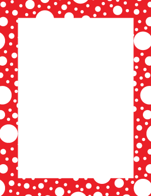 White on Red Random Polka Dot Border
