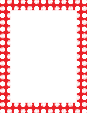 White on Red Scribble Polka Dot Border