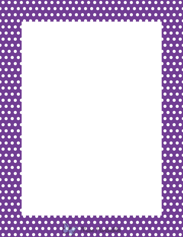 White on Violet Mini Polka Dot Border
