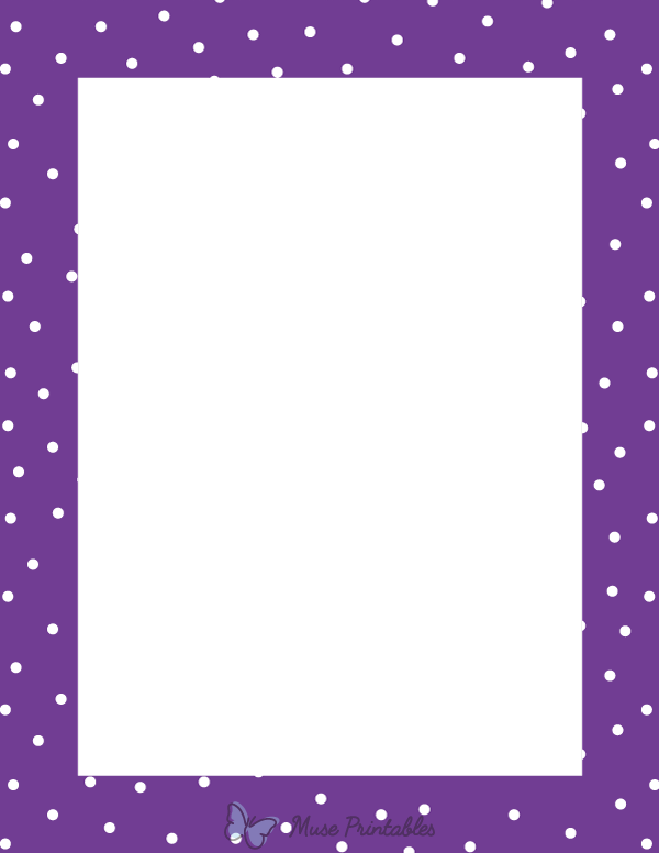 White on Violet Random Mini Polka Dot Border