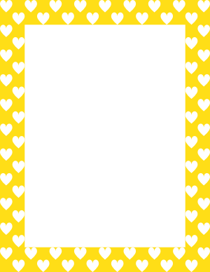 White On Yellow Heart Border