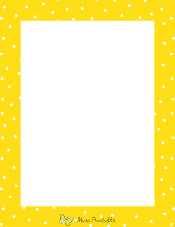 White on Yellow Random Mini Polka Dot Border