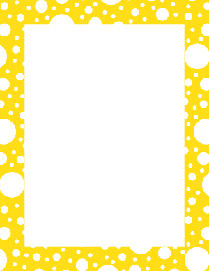 White on Yellow Random Polka Dot Border