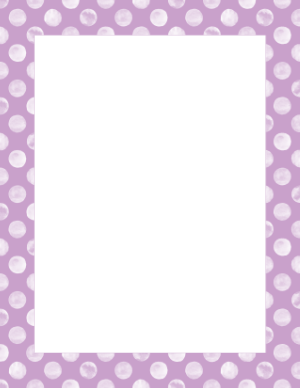 White Watercolor Polka Dots on Lavender Border
