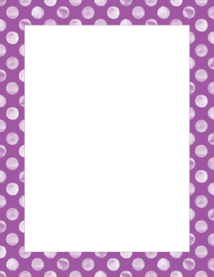 White Watercolor Polka Dots on Purple Border