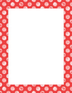 White Watercolor Polka Dots on Red Border