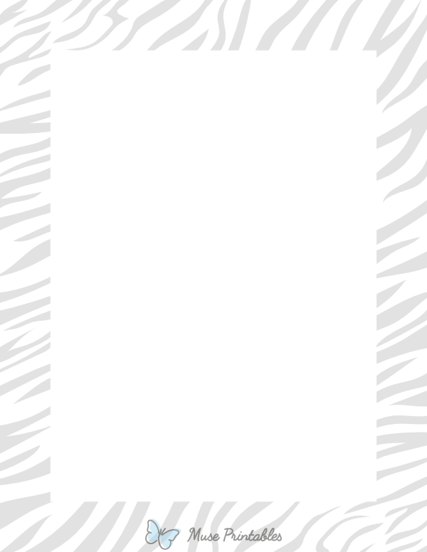 White Zebra Print Border
