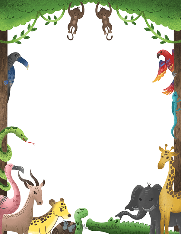 Printable Wildlife Page Border