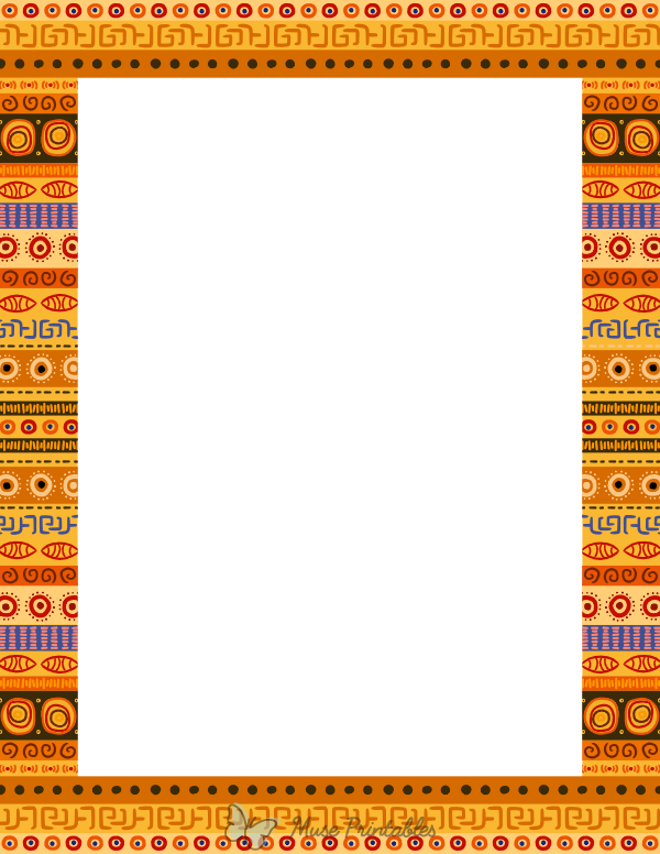 Printable Yellow African Page Border